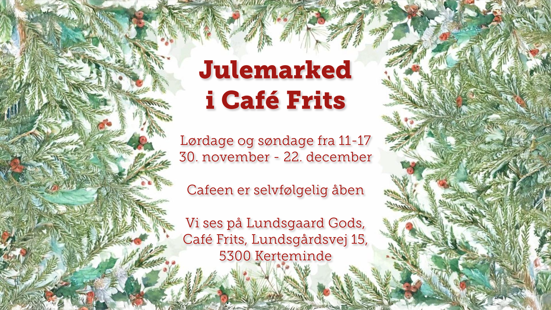 Minijulemarked på Lundsgaard Gods v. Café Frits